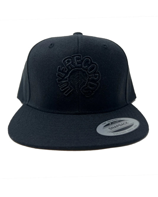 Luke Records Black on Black Puff logo Snap Back